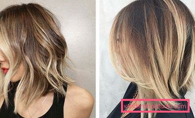 Caramella di lana graduata su capelli di media lunghezza