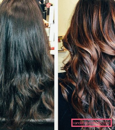Evidenziazione californiana su capelli scuri