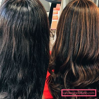 Evidenziazione californiana su capelli scuri