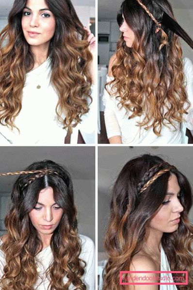semplice castone a spirale con capelli fluenti