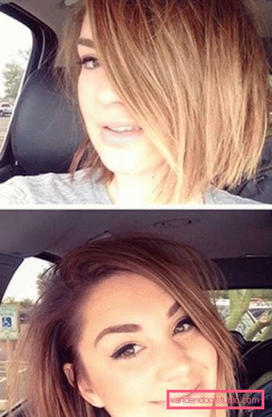 Ombre su bob caret con allungamento