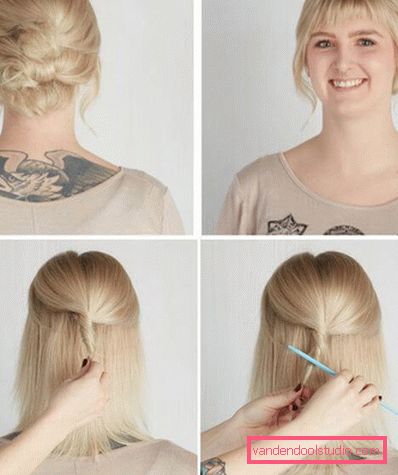 acconciature con forcine su capelli medi