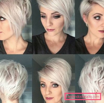 Taglio di capelli quadrato sui capelli corti