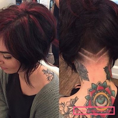 Taglio di capelli quadrato sui capelli corti