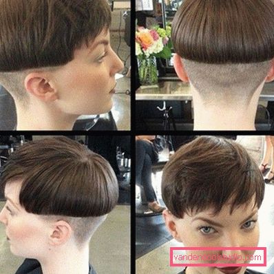 Pagina di taglio di capelli per capelli corti