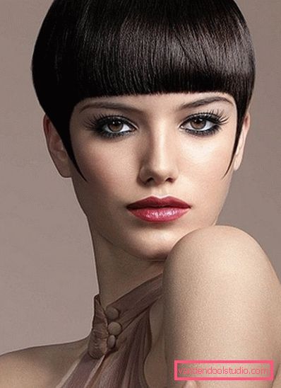 Pagina di taglio di capelli per capelli corti