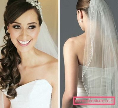 Acconciature da sposa per capelli lunghi con un velo