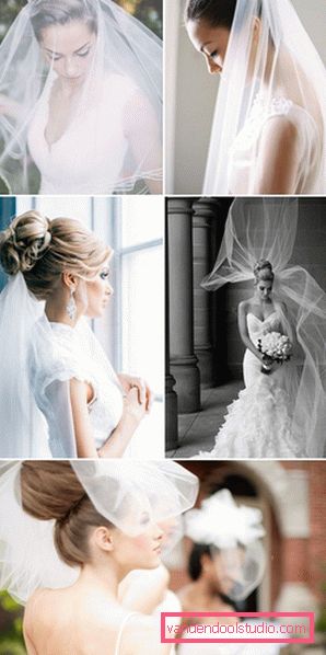 Acconciature da sposa per capelli lunghi con un velo