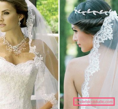 Acconciature da sposa per capelli lunghi con un velo