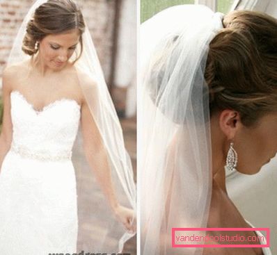 Acconciature da sposa per capelli lunghi con un velo