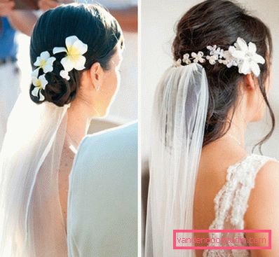 Acconciature da sposa per capelli lunghi con un velo
