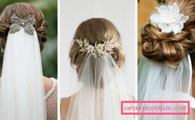 Acconciature da sposa per capelli lunghi con un velo