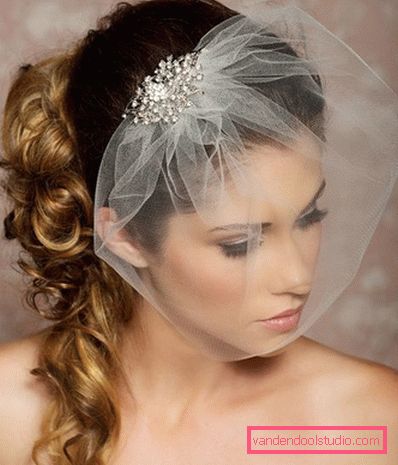 Acconciature da sposa per capelli lunghi con un velo