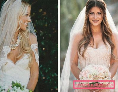 Acconciature da sposa per capelli lunghi con un velo