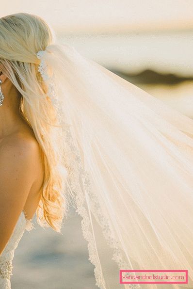 Acconciature da sposa per capelli lunghi con un velo
