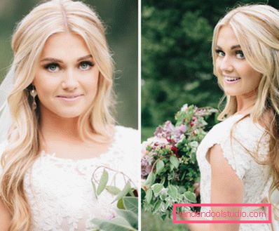 Acconciature da sposa per capelli lunghi con un velo