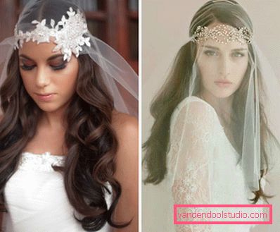 Acconciature da sposa per capelli lunghi con un velo