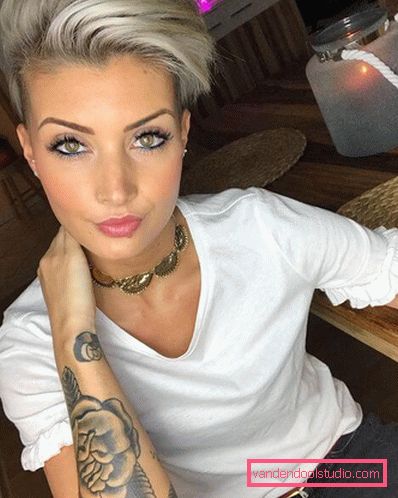 styling per capelli corti con frangia