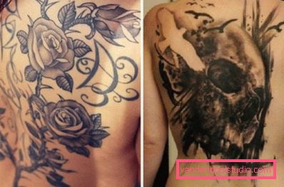 tatuaggio nero sul retro