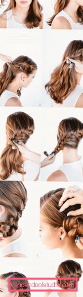 Treccia su foto di capelli medi passo dopo passo Fai i capelli con le trecce sui capelli medi