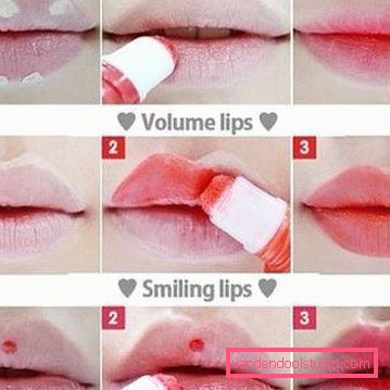 creando l'effetto delle labbra sotto-dipinte creando l'effetto delle labbra sotto-dipinte