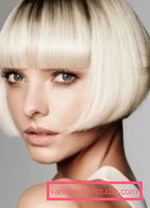 Tagliare un gambo di bob - vista laterale Taglio di capelli spettacolare ed elegante sulla gamba