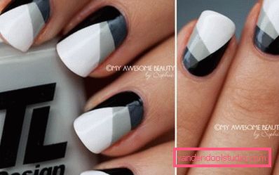 nail art grigio-bianco-nero nail art grigio-bianco-nero