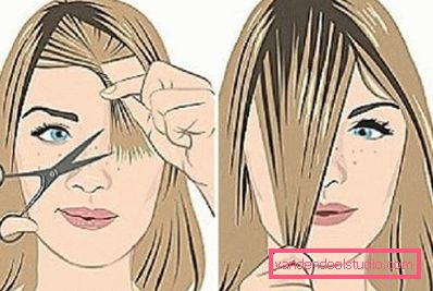fasi di auto taglio di capelli