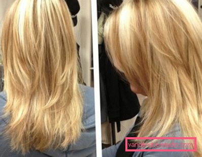 Tagli di capelli a cascata per capelli medi - foto laterale e posteriore Tagli di capelli a cascata per capelli medi