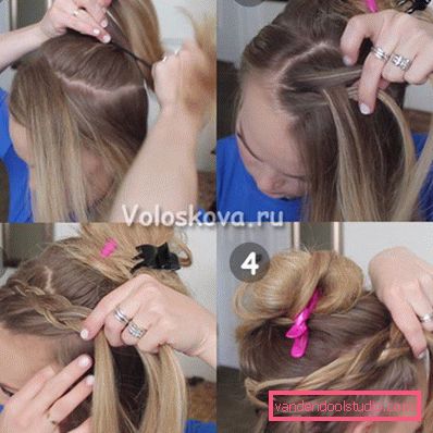 Bun bella acconciatura con tessitura passo dopo passo