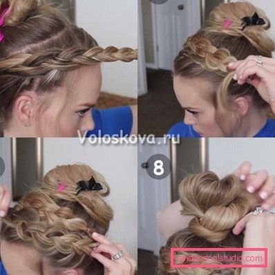 Bun bella acconciatura con tessitura passo dopo passo