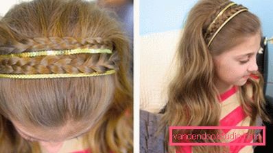 Belle acconciature per ragazze con un bordo con le proprie mani - foto