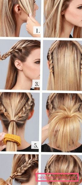 Acconciature con un ciambella per capelli lunghi, passo dopo passo Bella acconciatura con bagel per capelli lunghi, passo dopo passo