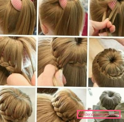 Acconciature con un ciambella per capelli lunghi, passo dopo passo Bella acconciatura con bagel per capelli lunghi, passo dopo passo