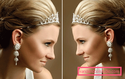 sposa di profilo con un diadema in testa