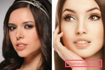 Trucco per gli occhi marroni nelle donne dai capelli castani Trucco per gli occhi marroni nelle donne dai capelli castani