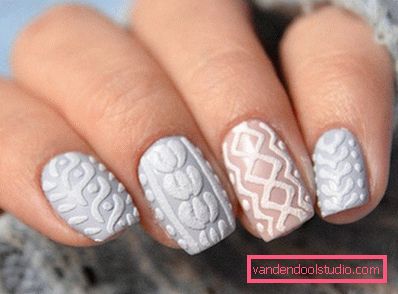 Manicure lavorata a maglia alla moda 2019-2020 anni