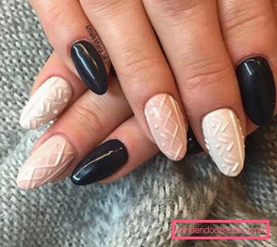 Manicure lavorata a maglia alla moda 2019-2020 anni