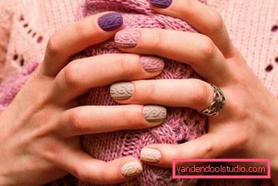 Manicure lavorata a maglia alla moda 2019-2020 anni