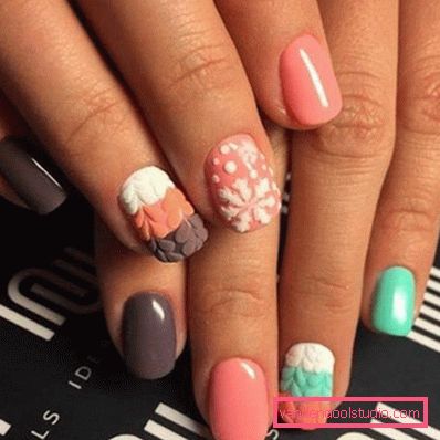 Manicure lavorata a maglia alla moda 2019-2020 anni