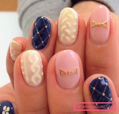 Manicure lavorata a maglia alla moda 2019-2020 anni