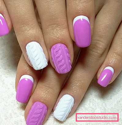 Manicure lavorata a maglia alla moda 2019-2020 anni