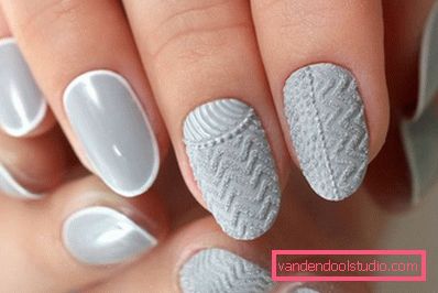 Manicure lavorata a maglia alla moda 2019-2020 anni