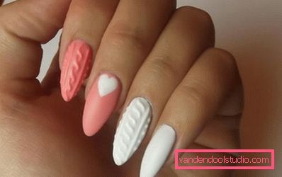 Manicure lavorata a maglia alla moda 2019-2020 anni