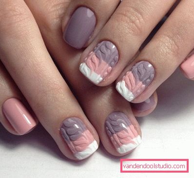 Manicure lavorata a maglia alla moda 2019-2020 anni