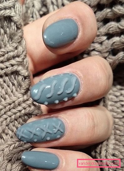 Manicure lavorata a maglia alla moda 2019-2020 anni