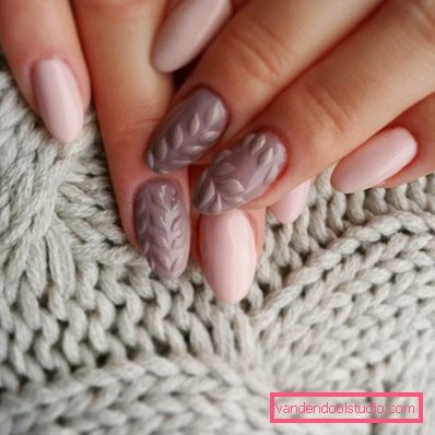 Manicure lavorata a maglia alla moda 2019-2020 anni