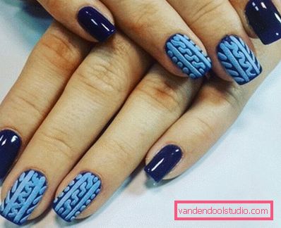 Manicure lavorata a maglia alla moda 2019-2020 anni