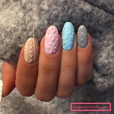 Manicure lavorata a maglia alla moda 2019-2020 anni