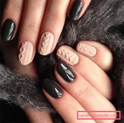 Manicure lavorata a maglia alla moda 2019-2020 anni